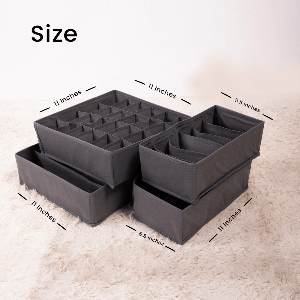 Charcoal Pack of 4 Accessories Organizer