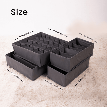 Charcoal Pack of 4 Accessories Organizer