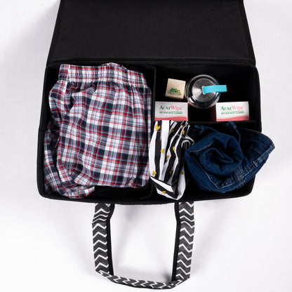 Black Zig Zag Diaper Caddy Set with Lid