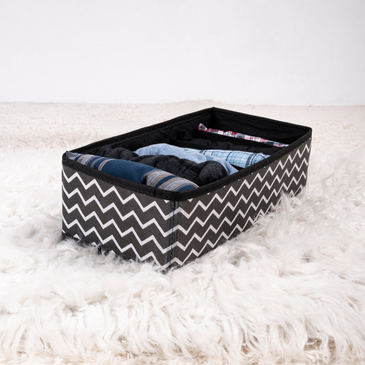 Black Zig Zag Pack of 4 Accessories Organizer