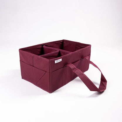 Maroon Plain Diaper Caddy Set